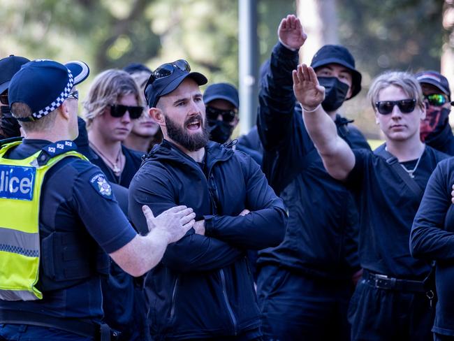 Members of neo-Nazi groups have staged multiple public demonstrations this year. Picture: Jake Nowakowski