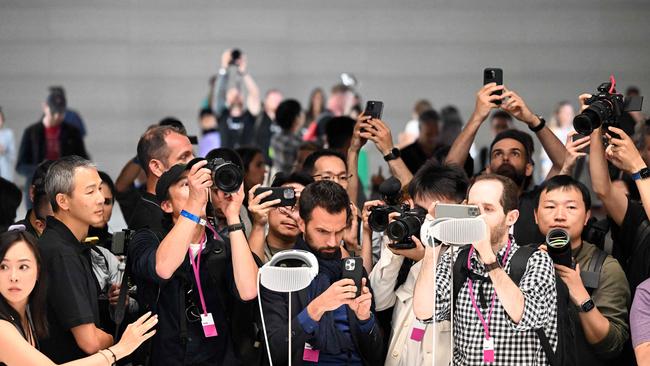 Apple unveiled its first-ever virtual reality headset, the Vision Pro, challenging the VR market. Picture: Josh Edelson / AFP