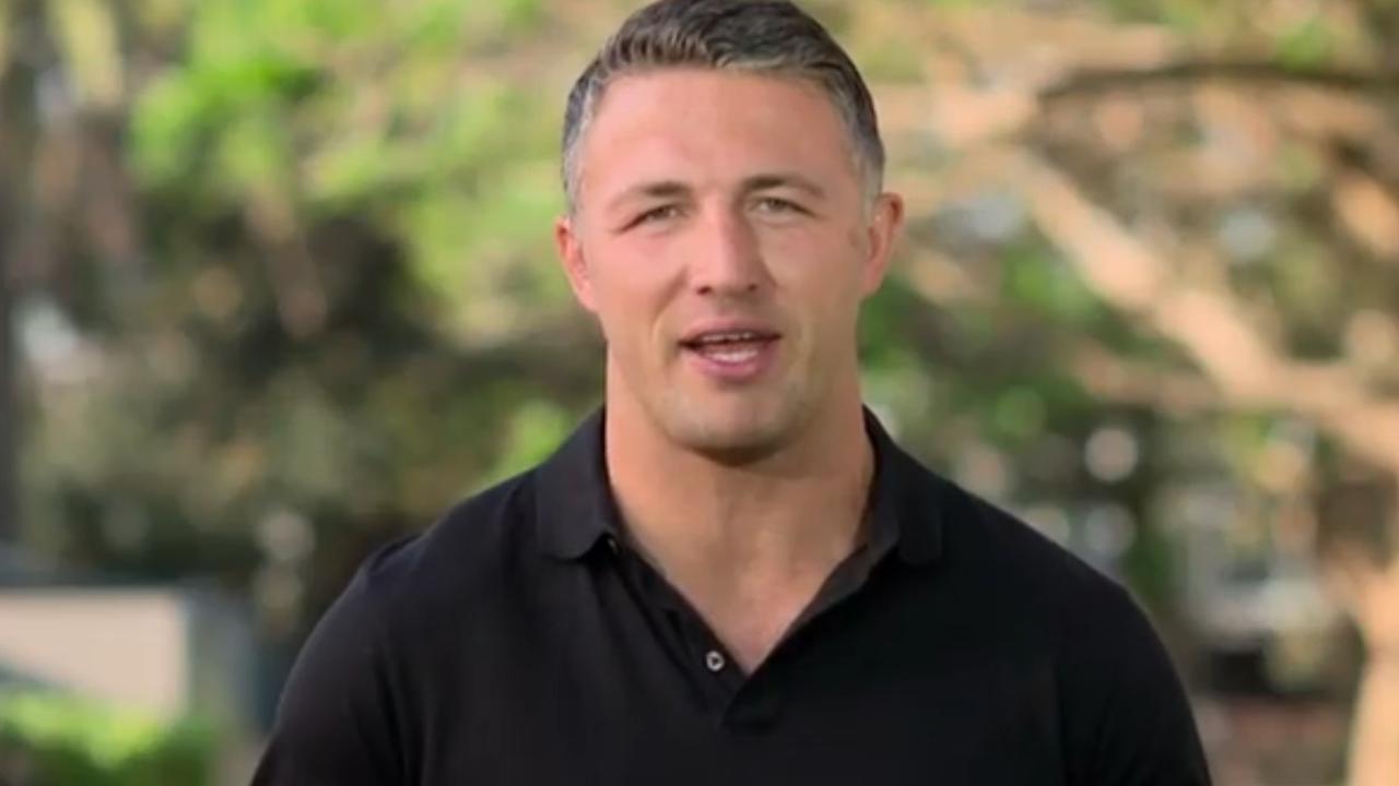 Sam Burgess on Channel 7 Sunrise. Photo: Twitter, @Sunrise.