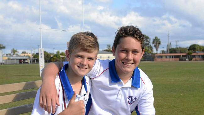 Darling Downs duo Kain McDougall (left) and Chace Oates after their win over the Sunshine Coast yesterday. Picture: Shane Jones