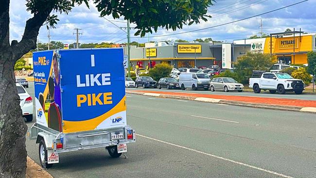 An election trailer advertising sitting MP Henry Pike in Cleveland this week. Picture: Contributed