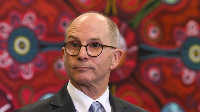 Deputy Chief Medical Officer Professor Paul Kelly speaks to the media as he gives a blunt warning about coronavirus. Picture: Lukas Coch/AAP