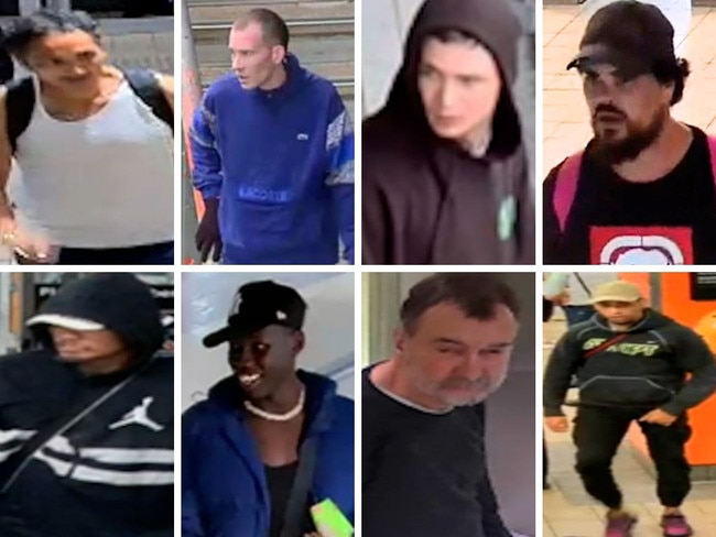 NSW Police have released more than a dozen CCTV images of people they are looking for, related to alleged assaults, thefts and indecent exposure incidents on public transport in recent months. Picture: NSW Police