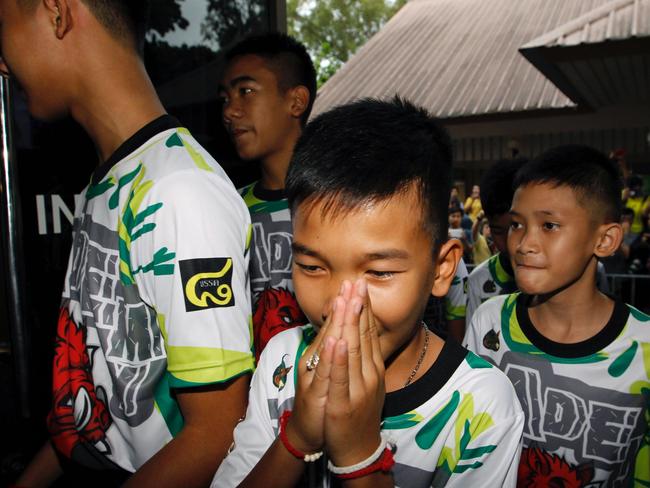 The boys said they licked water from walls to stay alive. Picture: EPA