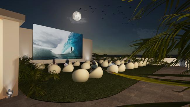 The Cali Beach Club outdoor cinema in Surfers Paradise by Artesian Hospitality.