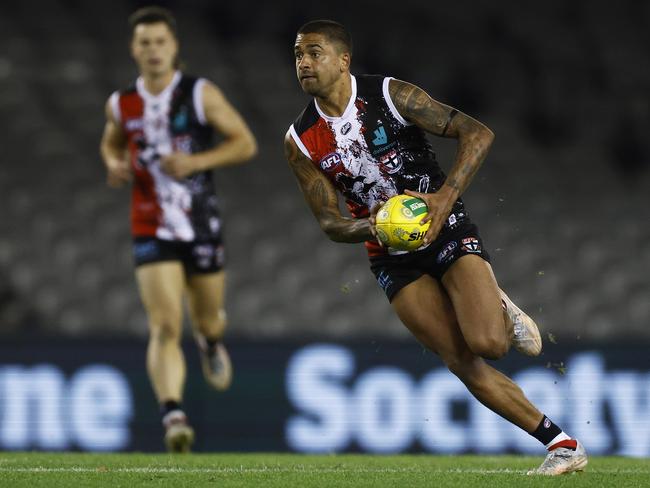 Bradley Hill struggled against a hard tag. Picture: AFL Photos/Getty Images