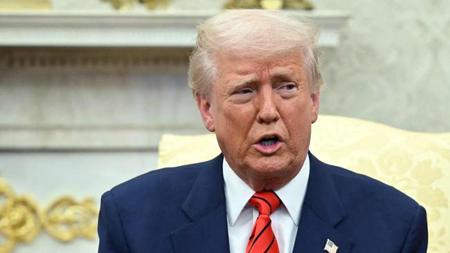 US President Donald Trump speaks to the press as he meets with NATO Secretary General Mark Rutte in the Oval Office of the White House in Washington, DC, on March 13, 2025. (Photo by Mandel NGAN / AFP)