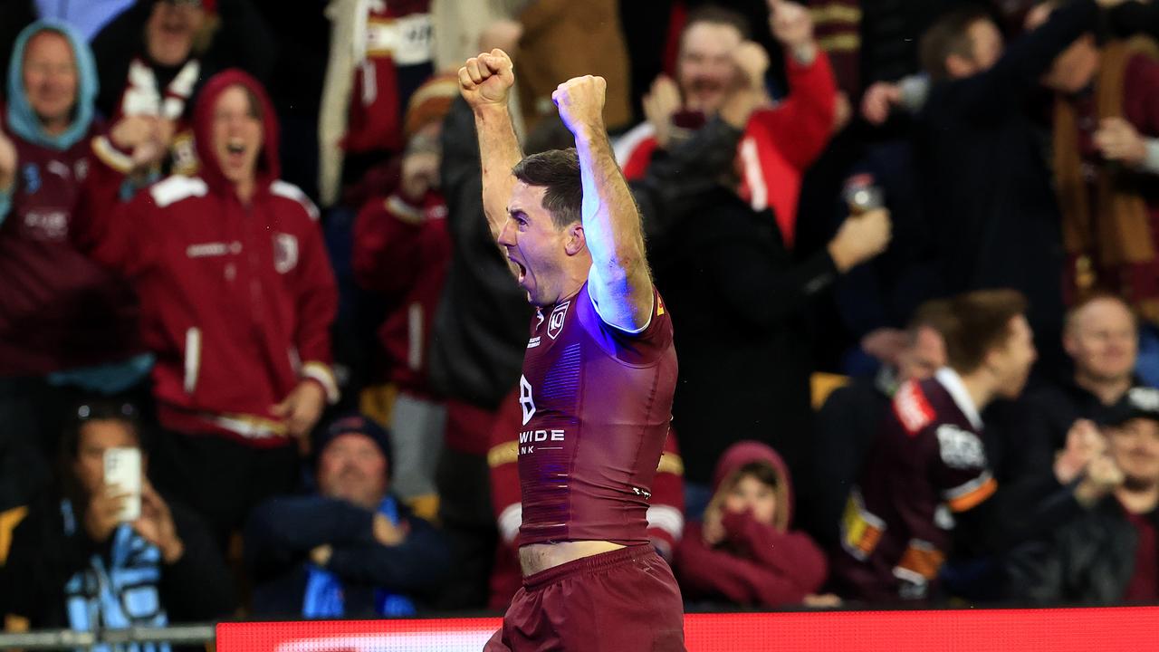 Ben Hunt says he gets goosebumps every time he rewatches his series winning try in Origin Game III 2022. Picture: Getty Images.