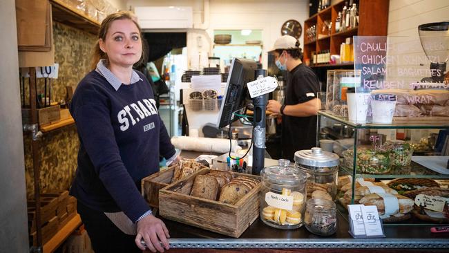 Chapter House Coffee owner Natalie Schetzer said small businesses in the city were being destroyed. Picture: Mark Stewart