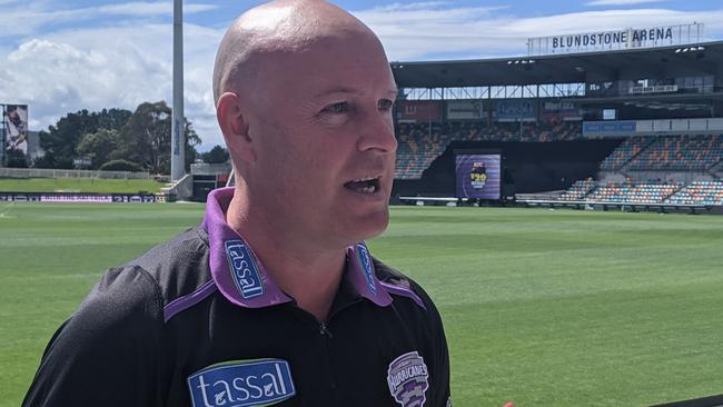 Cricket Tasmania CEO Dominic Baker speaks to the media at Blundstone Arena on Monday, December 7, 2020. PHOTO: DAVID KILLICK