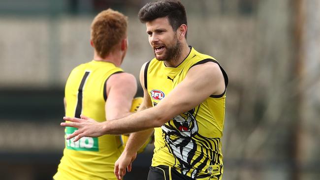 Trent Cotchin has been named in Richmond’s squad to face Brisbane Lions. Picture: AAP Image/Scott Barbour.