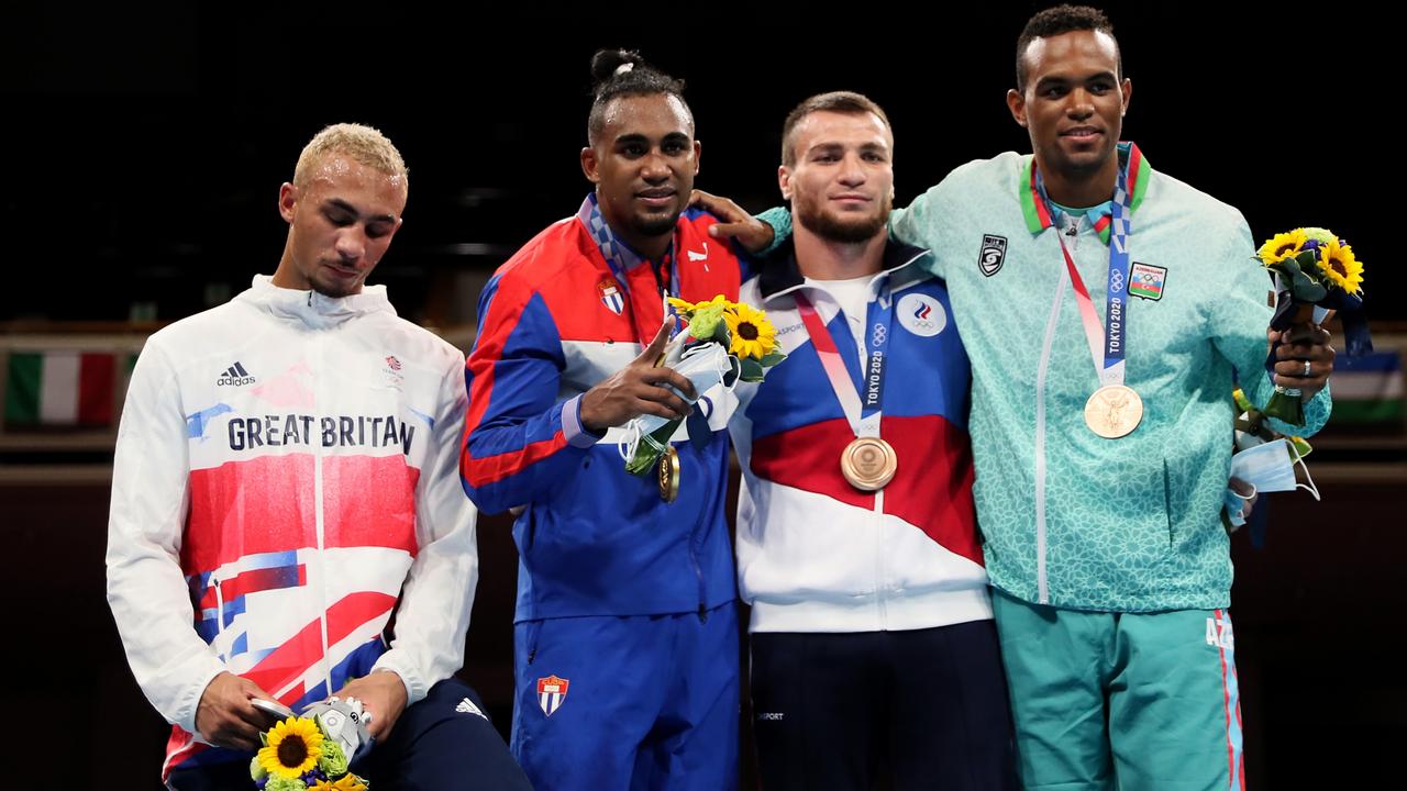 Boxer Ben Whittaker was clearly unsatisfied with his silver medal. Picture: Getty Images