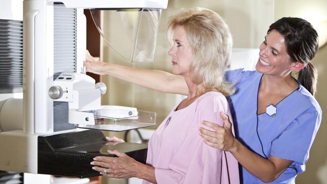 Example image of a woman getting a mammogram, breast cancer check. File photo. Supplied.