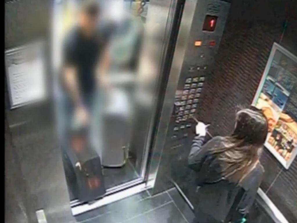 CCTV footage of Kempson carrying suitcases in the hours after Millane’s murder. Picture: NZ Police