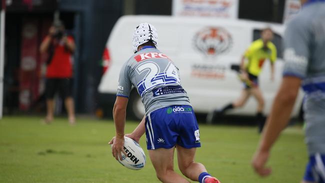 Hayden Robertson in action for the North Coast Bulldogs against the Macarthur Wests Tigers during round two of the Andrew Johns Cup at Kirkham Oval, Camden, 10 February 2024. Picture: Warren Gannon Photography