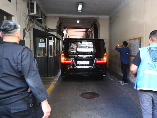 Geoff Payne arrives in a car to the judicial morgue where the body of Liam Payne remains for the autopsy and police investigations on October 18, 2024 in Buenos Aires, Argentina. Picture: Getty