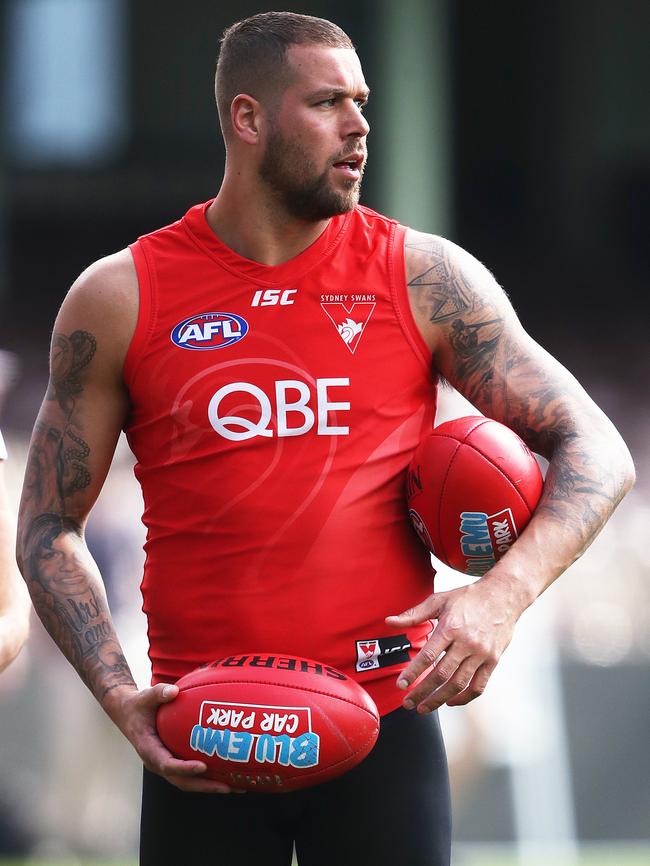 Lance Franklin at Sydney training. Picture: Phil Hillyard