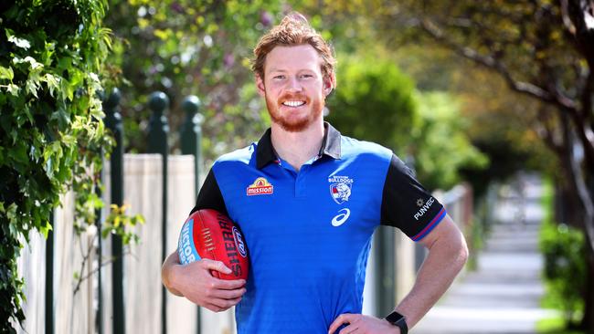 Tim O’Brien gets used to his new colours after joining Western Bulldogs.