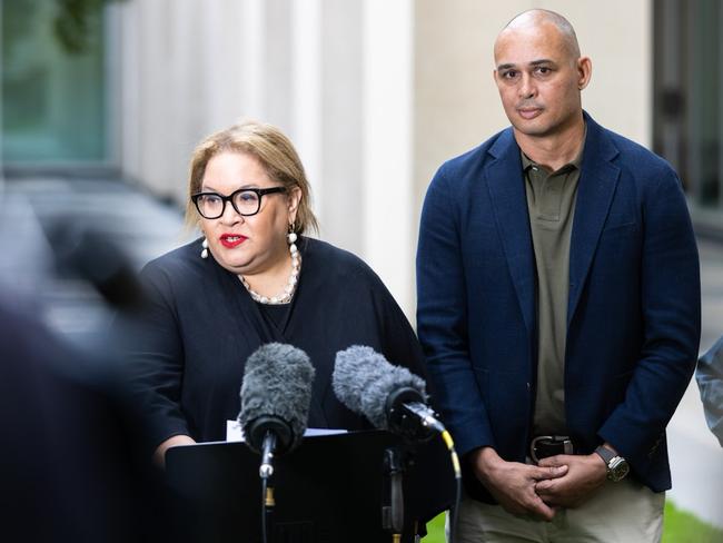 Megan Davis and Thomas Mayo along with other members of the government's referendum working group are at Parliament House in Canberra on Wednesday to meet with Anthony Albanese and present their advice on the voice constitutional amendment.