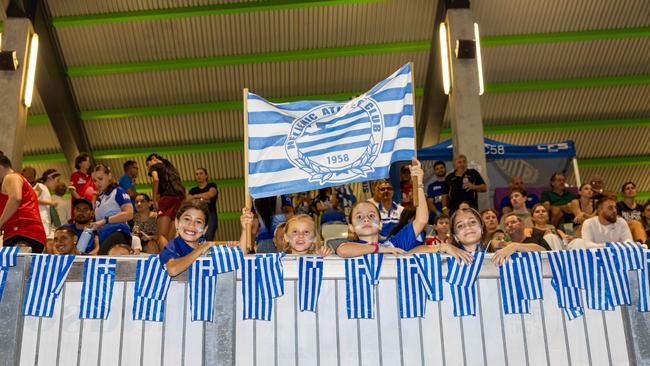 Fans in the stands at the fifth GleNTi Cup clash – 2025. Picture: Pema Tamang Pakhrin