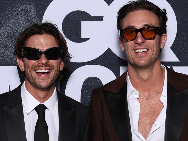 SYDNEY, AUSTRALIA - DECEMBER 06: Matt Ford and Jack Steele of The Inspired Unemployed attend the GQ Australia Men Of The Year Awards in association with BOSS at Bondi Pavilion, Bondi Beach on December 06, 2023 in Sydney, Australia. (Photo by Brendon Thorne/Getty Images for GQ Australia)