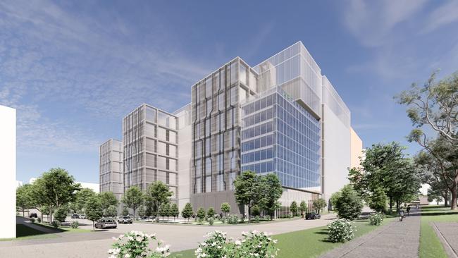 Artists impression of a proposed Goodman Group data centre development in Sydney.