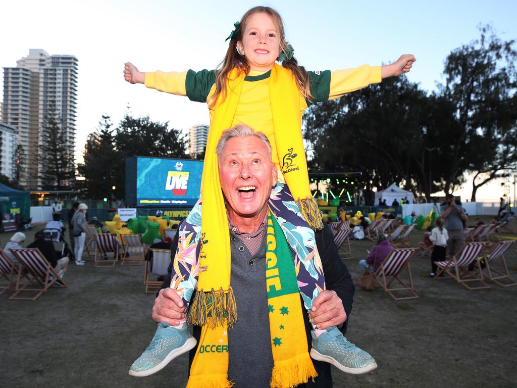 Ian Hanson and grandaughter Matilda Clarke, 5. Picture: Glenn Hampson.