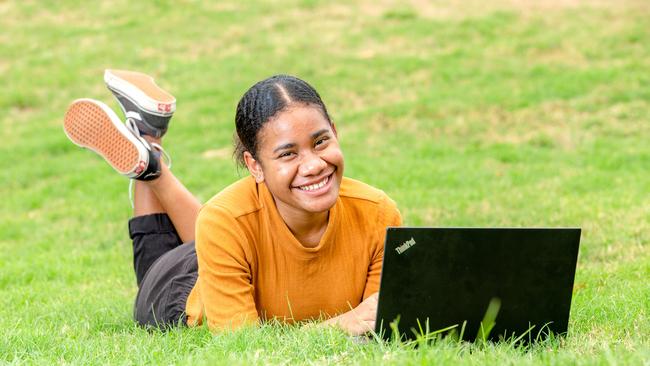 Mary Laka from Moorooka is hoping to complete a double degree at Griffith University. Picture: AAP Image/Richard Walker