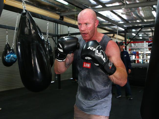 Barry Hall sparring in the countdown until Friday’s most anticipated fight.