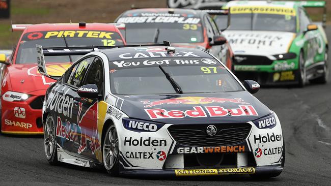 Shane van Gisbergen’s race hit a hurdle. Picture: Robert Cianflone/Getty