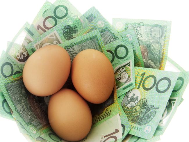 Australian money on white, superannuation nest egg generic money