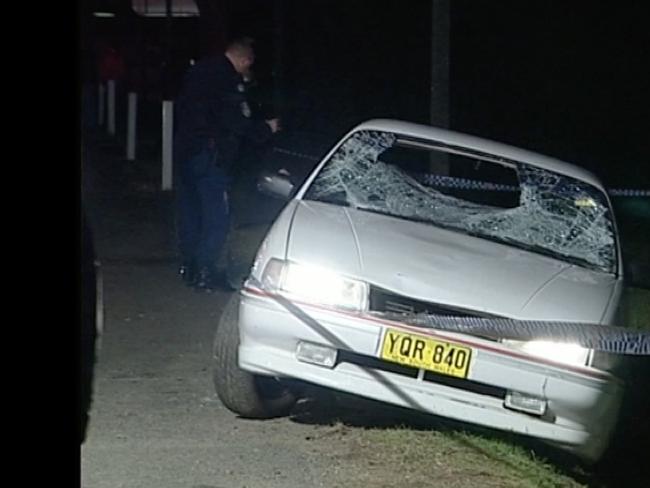 The car that ploughed into the crowd of partygoers.