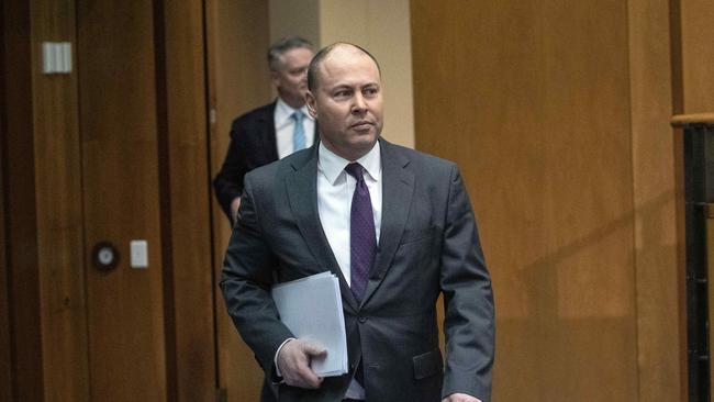 Treasurer Josh Frydenberg with Senator Mathias Cormann Minister for Finance delivered the tough news on Thursday. Picture: NCA NewsWire / Gary Ramage