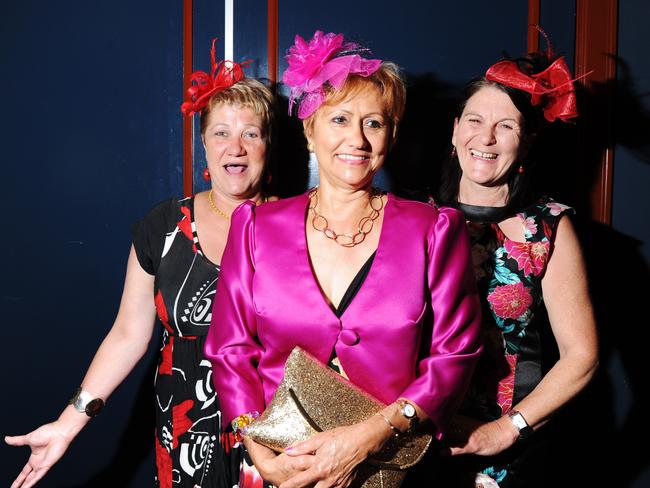 Claudia Spadina, Tessa Kelland and Marie Varvaressos at Melbourne Cup celebrations at Pittwater RSL.