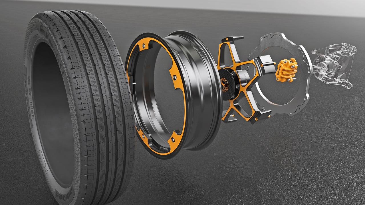 The parts that make up Continental’s new wheel.