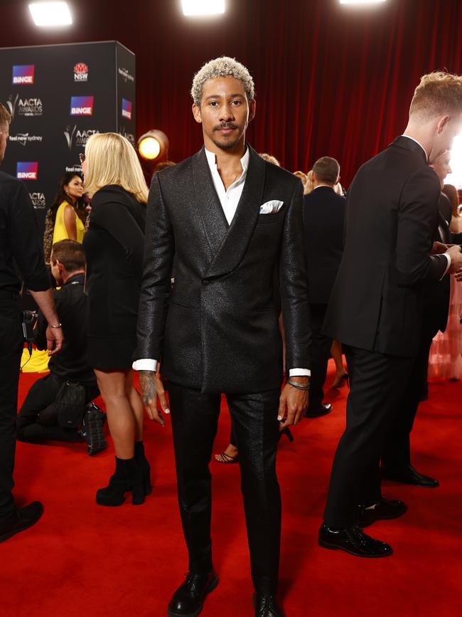 Keinan Lonsdale arriving at the 2022 AACTA Awards. Picture: Richard Dobson