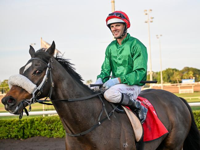 The Neil Dyer-trained Bear Story after winning the Chief Minister’s Cup for jockey Noel Callow. Picture: Caroline Camilleri