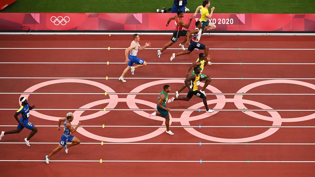 Rohan Browning (top) led from start to finish in heat 7. Picture: Ina Fassbender/AFP