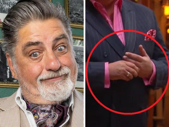 Matt Preston making a secret hand gesture on MasterChef.