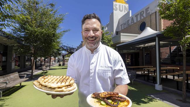 Alex Xinis is finally opening his first Greek restaurant, Tzaki, in Yarraville. Picture: Wayne Taylor