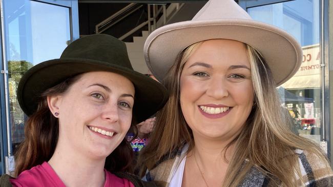 Ellyce O'Brien and Amy Sheaffe enjoy People's Day at the 2023 Gympie Show.