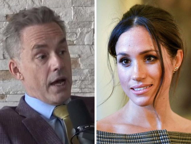 Jordan Peterson hits back at Meghan Markle. Picture: YouTube; AFP