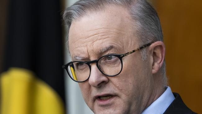 Prime Minister Anthony Albanese has accused some politicians who oppose the Indigenous voice to parliament of dishonesty by proposing scenarios they know to be impossible. Picture: NCA NewsWire/Martin Ollman