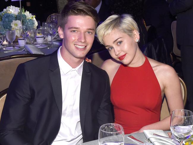 Miley with boyfriend Patrick Schwarzenegger at the Pre-GRAMMY Gala and Salute to Industry Icons honouring Martin Bandier in Los Angeles, California.