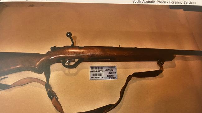 The gun found hidden inside Joshua Brougham’s shed. Picture: District Court