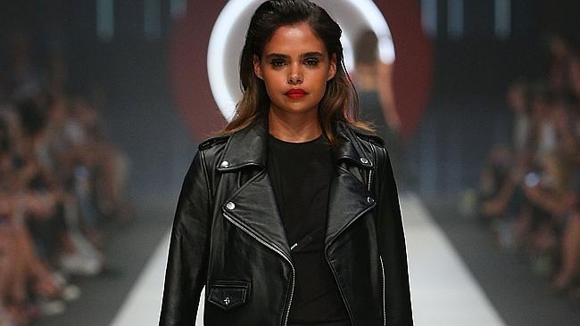 Jean Paul Gaultier Target collection: leather jacket, denim skirt
