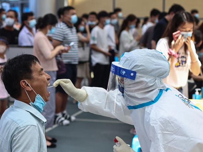 Covid continues to spread in China, which has dismissed a WHO probe into the pandemic’s origins as ‘rumours’. Picture: AFP