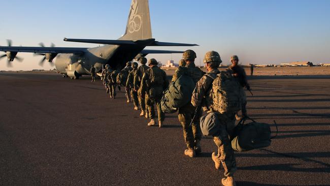 Australian troops deploying to an undisclosed remote base in north western Iraq to direct counter terrorism teams about Mosul in 2017. Picture Gary Ramage