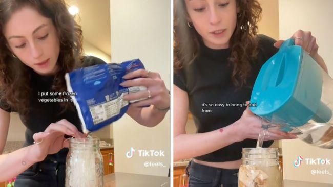 Add all the ingredients in a jar. Images: TikTok / @leels_