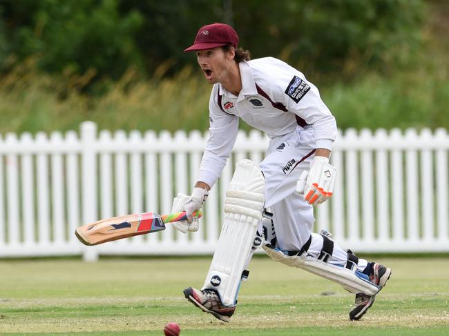 Cricket Gold Coast's Kookaburra Cup - day two between Mudgeeraba Nerang and Burleigh at Nerang RSL Oval. Burleigh batsman Eddie Burton in action. (Photo/Steve Holland)